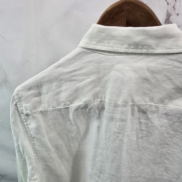 Everlane Shirt Mens White Linen Long Sleeve Button Down European Flax - Picture 7 of 13